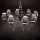 Ideal Lux - Suspension chaîne BLANCHE 8xE14/40W/230V d. 92 cm noir
