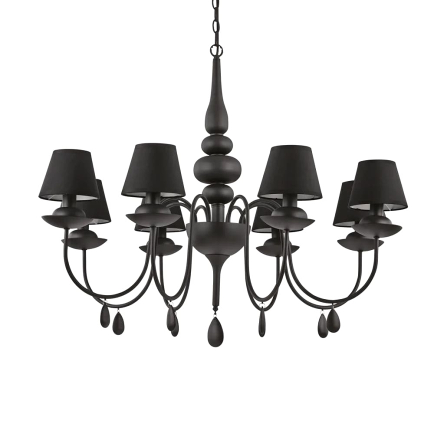 Ideal Lux - Suspension chaîne BLANCHE 8xE14/40W/230V d. 92 cm noir