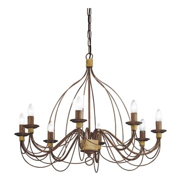 Ideal Lux - Suspension chaîne CORTE 8xE14/40W/230V d. 80 cm cuivre