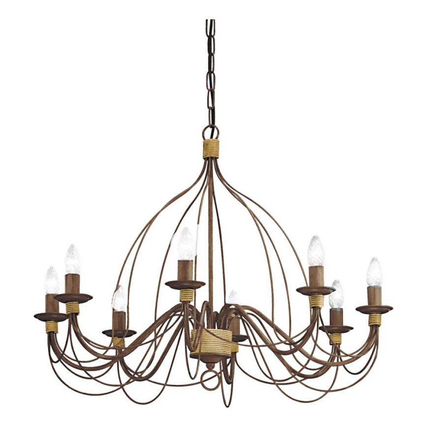 Ideal Lux - Suspension chaîne CORTE 8xE14/40W/230V d. 80 cm cuivre