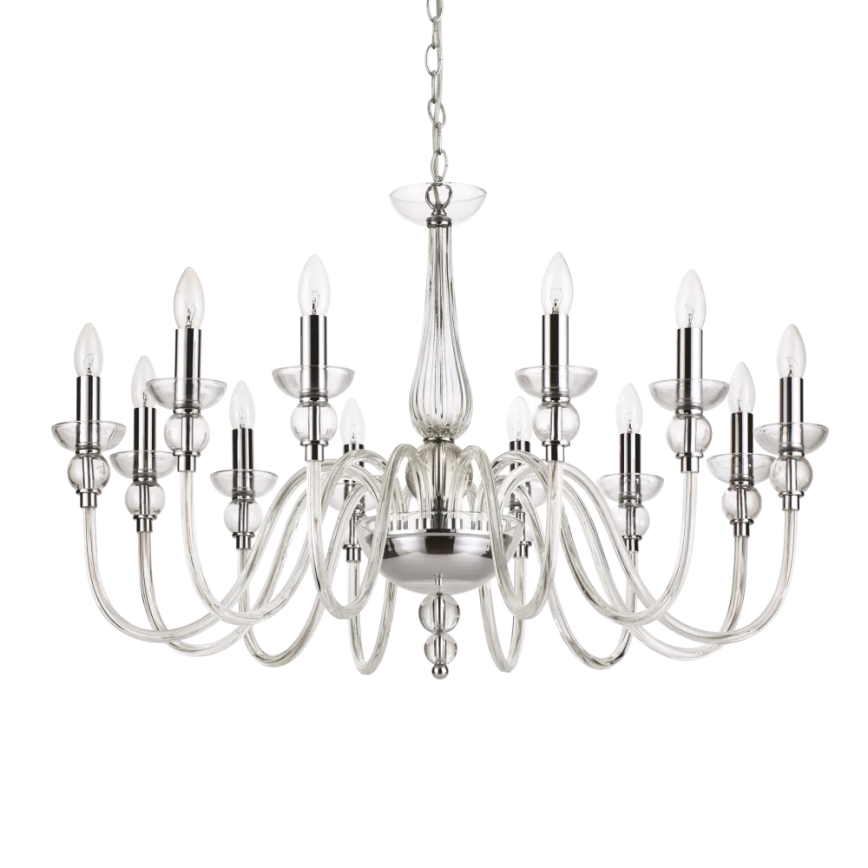 Ideal Lux - Suspension chaîne DOGE 12xE14/40W/230V d. 91 cm chrome brillant
