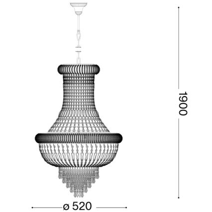 Ideal Lux - Suspension chaîne en cristal DUBAI 10xE14/28W/230V d. 52 cm chrome brillant
