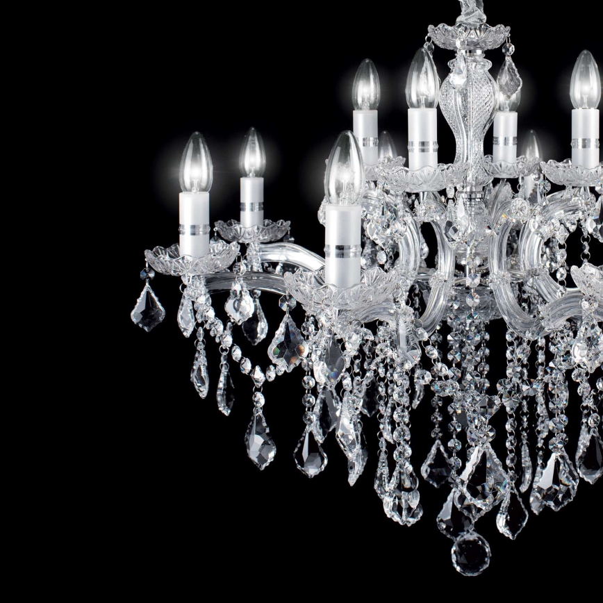Ideal Lux - Suspension chaîne en cristal FLORIAN 18xE14/40W/230V d. 86 cm transparent
