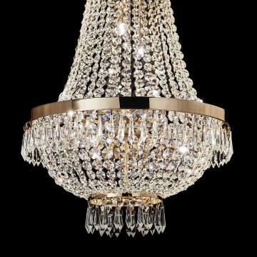 Ideal Lux - Suspension chaîne en cristal LED CAESAR 9xG9/3W/230V d. 45 cm doré