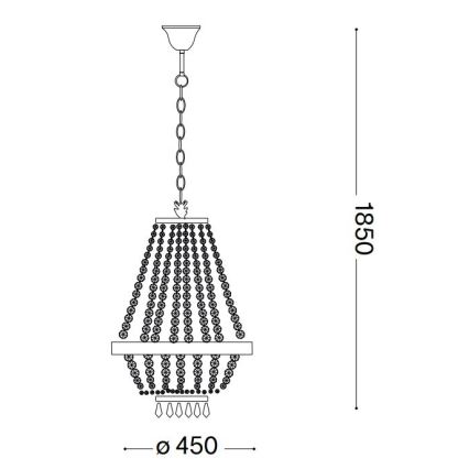 Ideal Lux - Suspension chaîne en cristal LED CAESAR 9xG9/3W/230V d. 45 cm doré