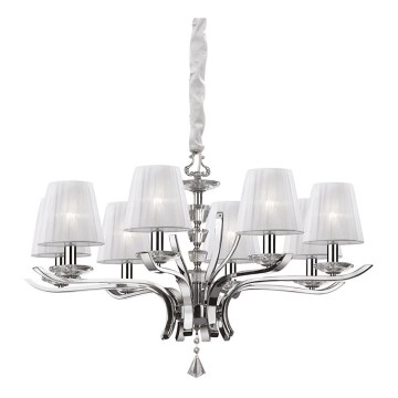 Ideal Lux - Suspension chaîne en cristal PEGASO 8xE14/28W/230V d. 76 cm chrome brillant