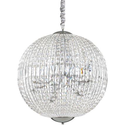 Ideal Lux - Suspension chaîne LED en cristal LUXOR 12xG9/3W/230V d. 60 cm transparent