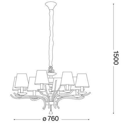 Ideal Lux - Suspension chaîne en cristal PEGASO 8xE14/28W/230V d. 76 cm chrome brillant