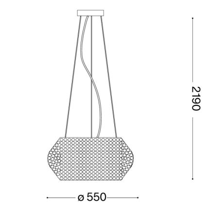 Ideal Lux - Suspension en cristal PASHA 10xE14/40W/230V d. 55 cm chrome brillant