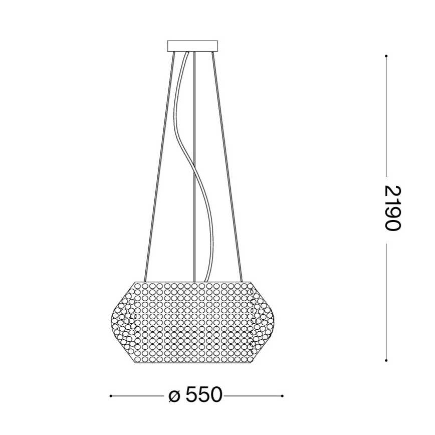 Ideal Lux - Suspension en cristal PASHA 10xE14/40W/230V d. 55 cm chrome brillant