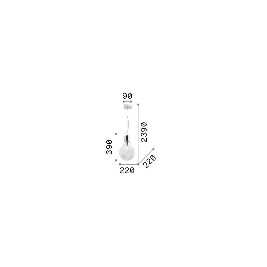 Ideal Lux - Suspension filaire 1xE27/60W/230V d. 22 cm