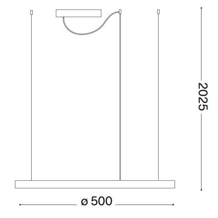 Ideal Lux - Suspension filaire à intensité variable ORACLE SLIM LED/28W/230V 4000K d. 50 cm CRI 90 blanc