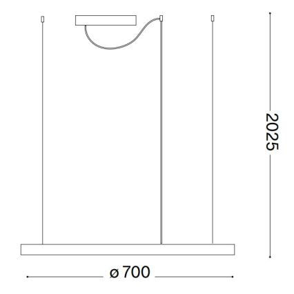 Ideal Lux - Suspension filaire à intensité variable ORACLE SLIM LED/40W/230V 4000K d. 70 cm CRI 90 blanc