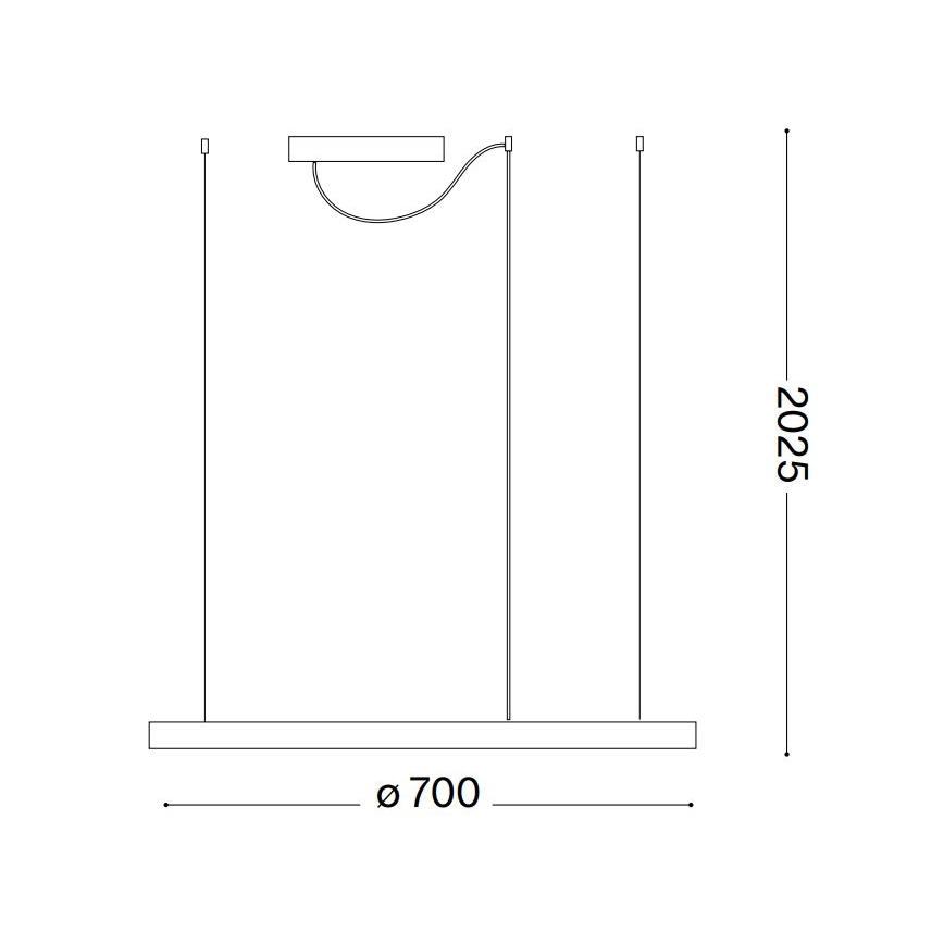 Ideal Lux - Suspension filaire à intensité variable ORACLE SLIM LED/40W/230V 4000K d. 70 cm CRI 90 blanc