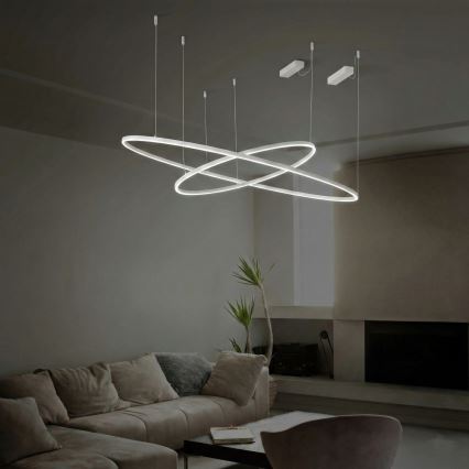 Ideal Lux - Suspension filaire à intensité variable ORACLE SLIM LED/42W/230V 4000K d. 90 cm CRI 90 blanc