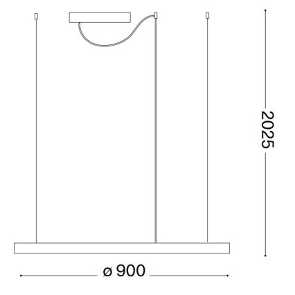 Ideal Lux - Suspension filaire à intensité variable ORACLE SLIM LED/42W/230V 4000K d. 90 cm CRI 90 blanc