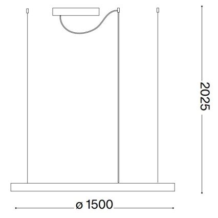 Ideal Lux - Suspension filaire à intensité variable ORACLE SLIM LED/83W/230V 4000K d. 150 cm CRI 90 blanc