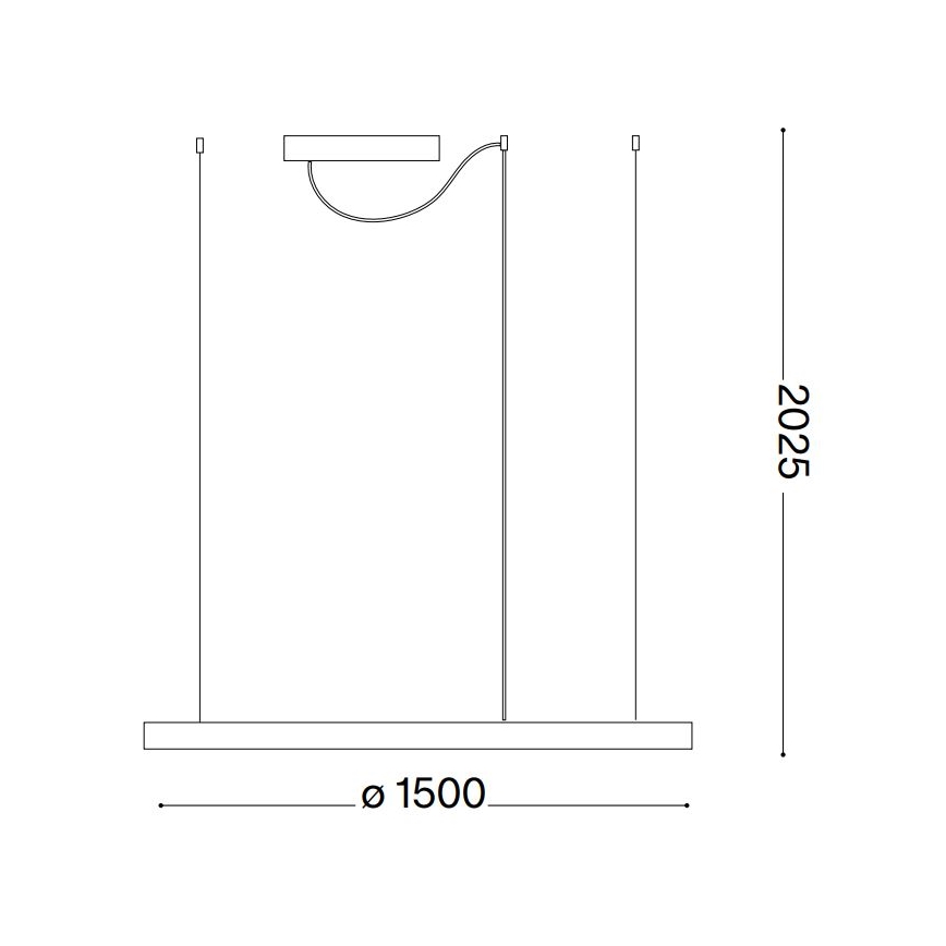 Ideal Lux - Suspension filaire à intensité variable ORACLE SLIM LED/83W/230V 4000K d. 150 cm CRI 90 noir