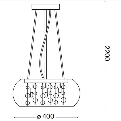 Ideal Lux - Suspension filaire AUDI 5xG9/40W/230V fumé