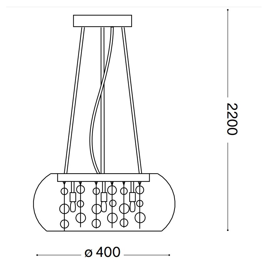 Ideal Lux - Suspension filaire AUDI 5xG9/40W/230V fumé
