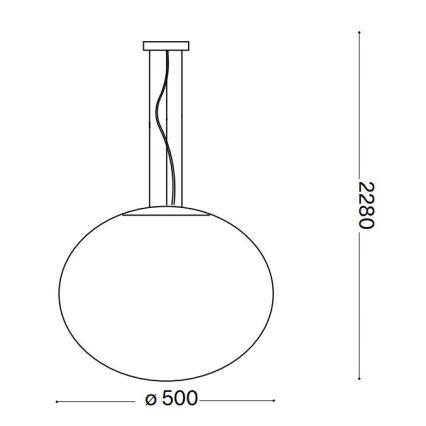 Ideal Lux - Suspension filaire CANDY 1xE27/42W/230V d. 50 cm blanc