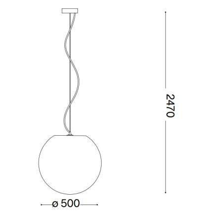 Ideal Lux - Suspension filaire CARTA 1xE27/25W/230V d. 50 cm blanc