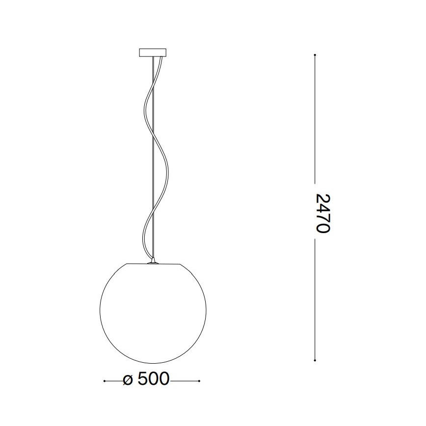 Ideal Lux - Suspension filaire CARTA 1xE27/25W/230V d. 50 cm blanc