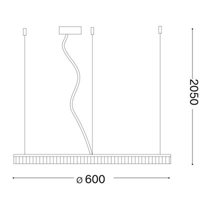 Ideal Lux - Suspension filaire CROWN LED/30W/230V 3000K d. 60 cm CRI 90 laiton