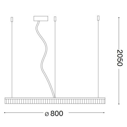 Ideal Lux - Suspension filaire CROWN LED/42W/230V 3000K d. 80 cm CRI 90 laiton