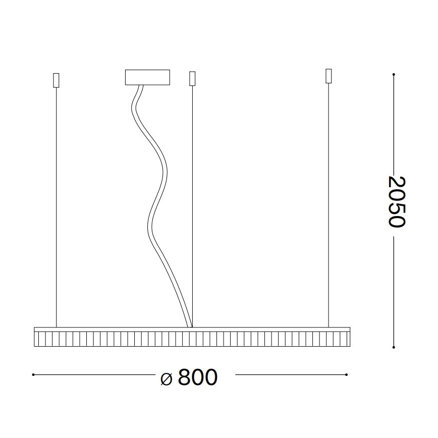 Ideal Lux - Suspension filaire CROWN LED/42W/230V 3000K d. 80 cm CRI 90 laiton