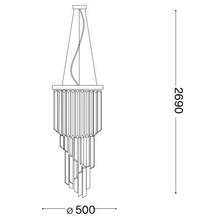 Ideal Lux - Suspension filaire en cristal CARLTON 12xE14/40W/230V d. 50 cm chrome brillant