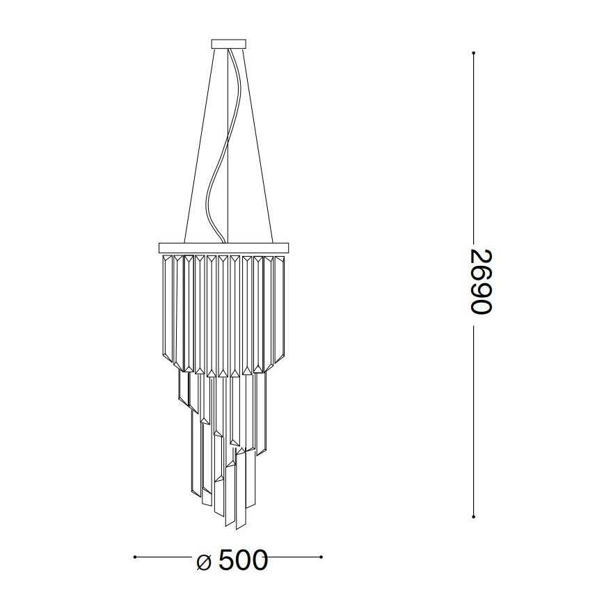 Ideal Lux - Suspension filaire en cristal CARLTON 12xE14/40W/230V d. 50 cm chrome brillant