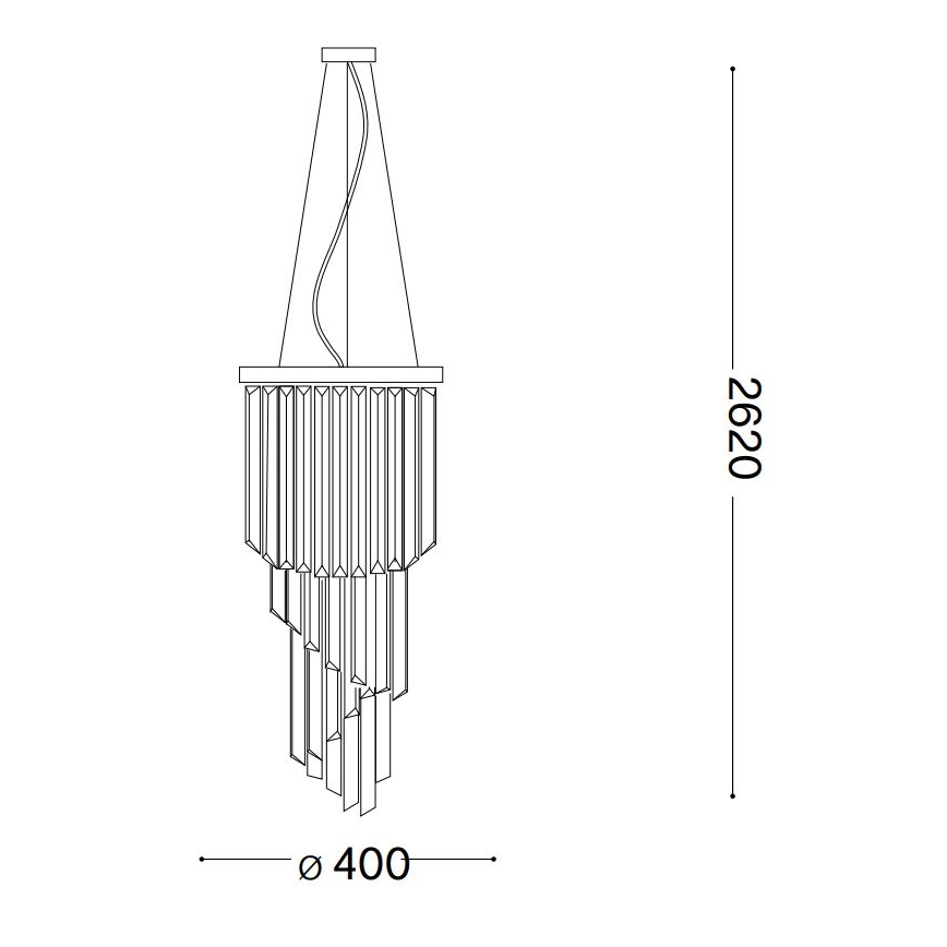 Ideal Lux - Suspension filaire en cristal CARLTON 8xE14/40W/230V d. 40 cm chrome brillant