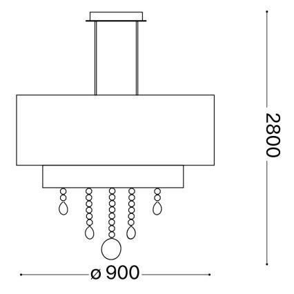 Ideal Lux - Suspension filaire en cristal OPERA 10xE27/60W/230V d. 90 cm blanc