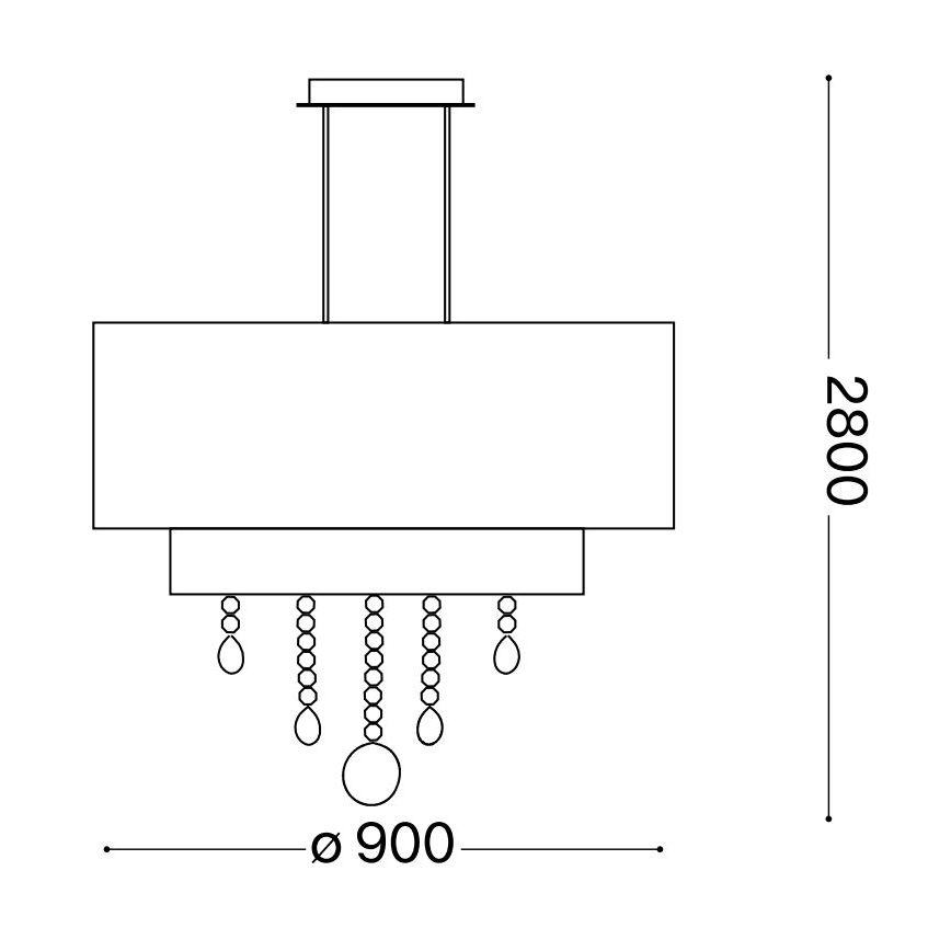 Ideal Lux - Suspension filaire en cristal OPERA 10xE27/60W/230V d. 90 cm blanc