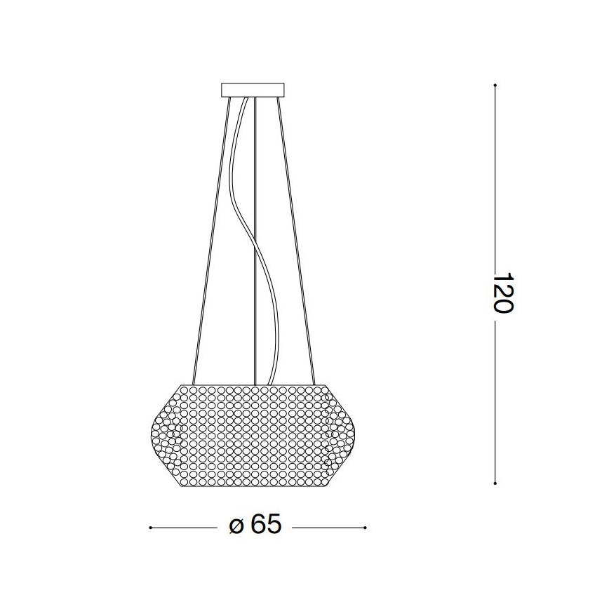 Ideal Lux - Suspension filaire en cristal PASHA 14xE14/40W/230V d. 65 cm doré