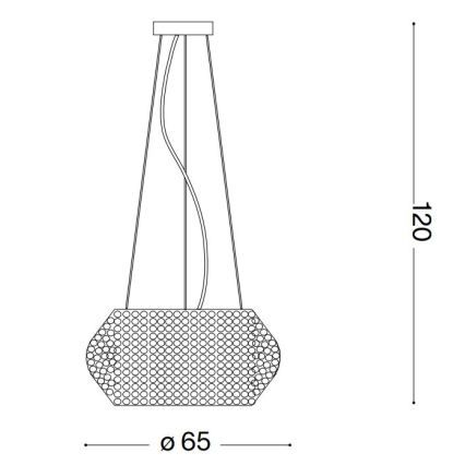 Ideal Lux - Suspension filaire en cristal PASHA 14xE14/40W/230V d. 65 cm doré