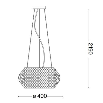 Ideal Lux - Suspension filaire en cristal PASHA 6xE14/40W/230V d. 40 cm chrome brillant