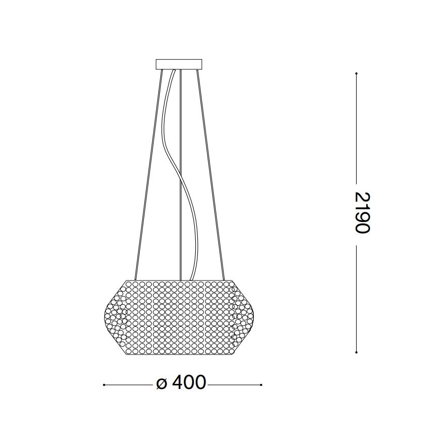 Ideal Lux - Suspension filaire en cristal PASHA 6xE14/40W/230V d. 40 cm chrome brillant