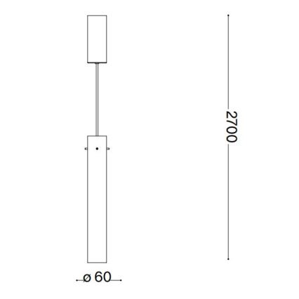 Ideal Lux - Suspension filaire FLAM LED/10W/230V d. 6 cm CRI 90 gris