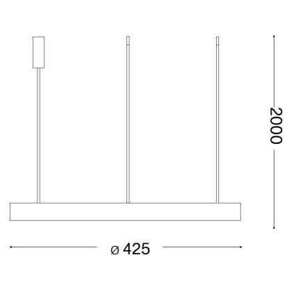 Ideal Lux - Suspension filaire GEMINI LED/38W/230V d. 42,5 cm CRI 90 noir
