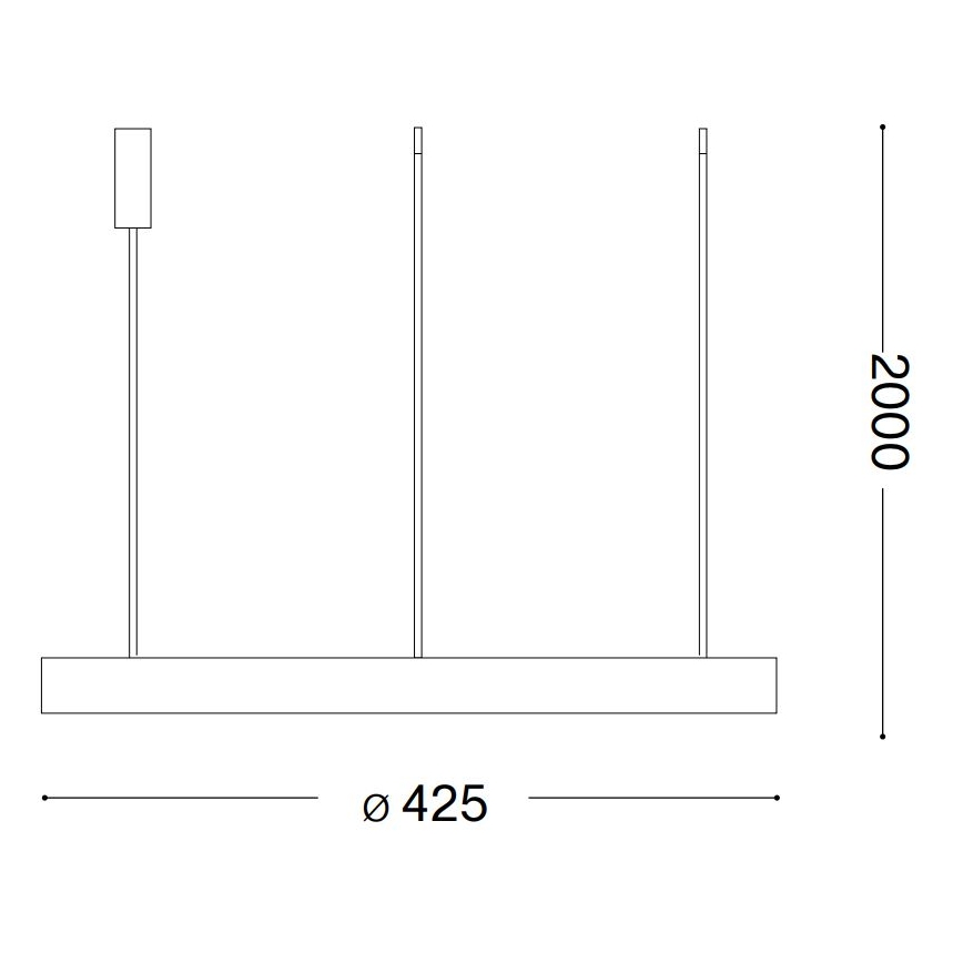 Ideal Lux - Suspension filaire GEMINI LED/38W/230V d. 42,5 cm CRI 90 noir