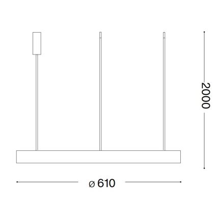 Ideal Lux - Suspension filaire GEMINI LED/48W/230V d. 61 cm CRI 90 doré