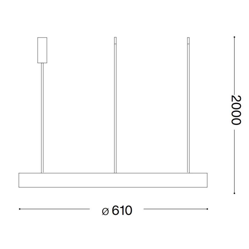 Ideal Lux - Suspension filaire GEMINI LED/48W/230V d. 61 cm CRI 90 doré