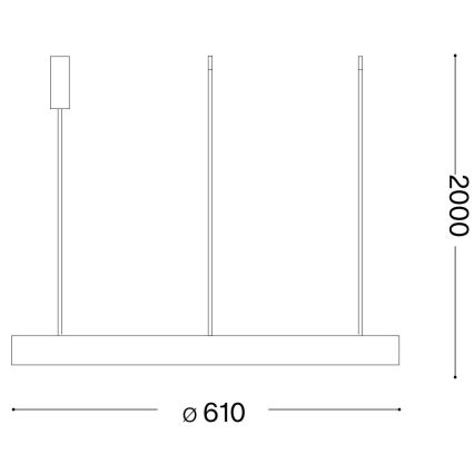 Ideal Lux - Suspension filaire GEMINI LED/48W/230V d. 61 cm CRI 90 noir