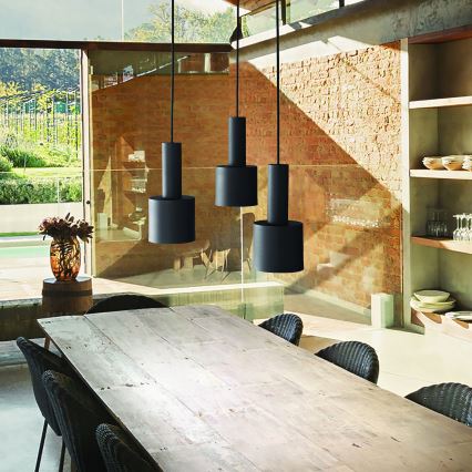 Ideal Lux - Suspension filaire HOLLY 1xE27/60W/230V d. 12 cm noir