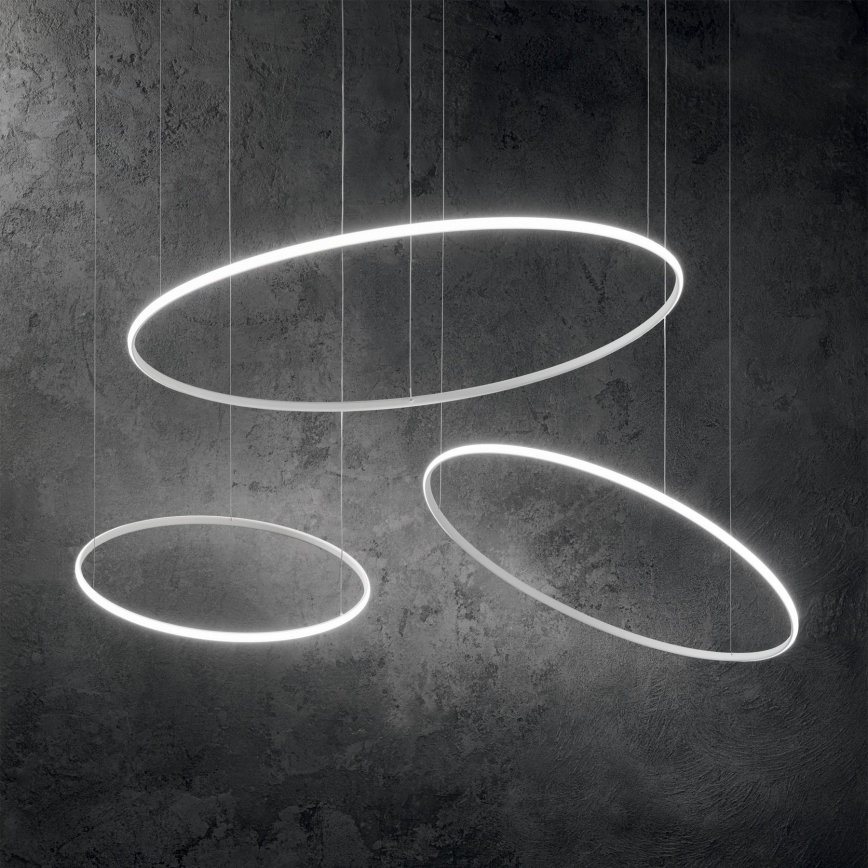 Ideal Lux - Suspension filaire HULAHOOP LED/39W/230V 3000K d. 81,5 cm CRI 90 blanc