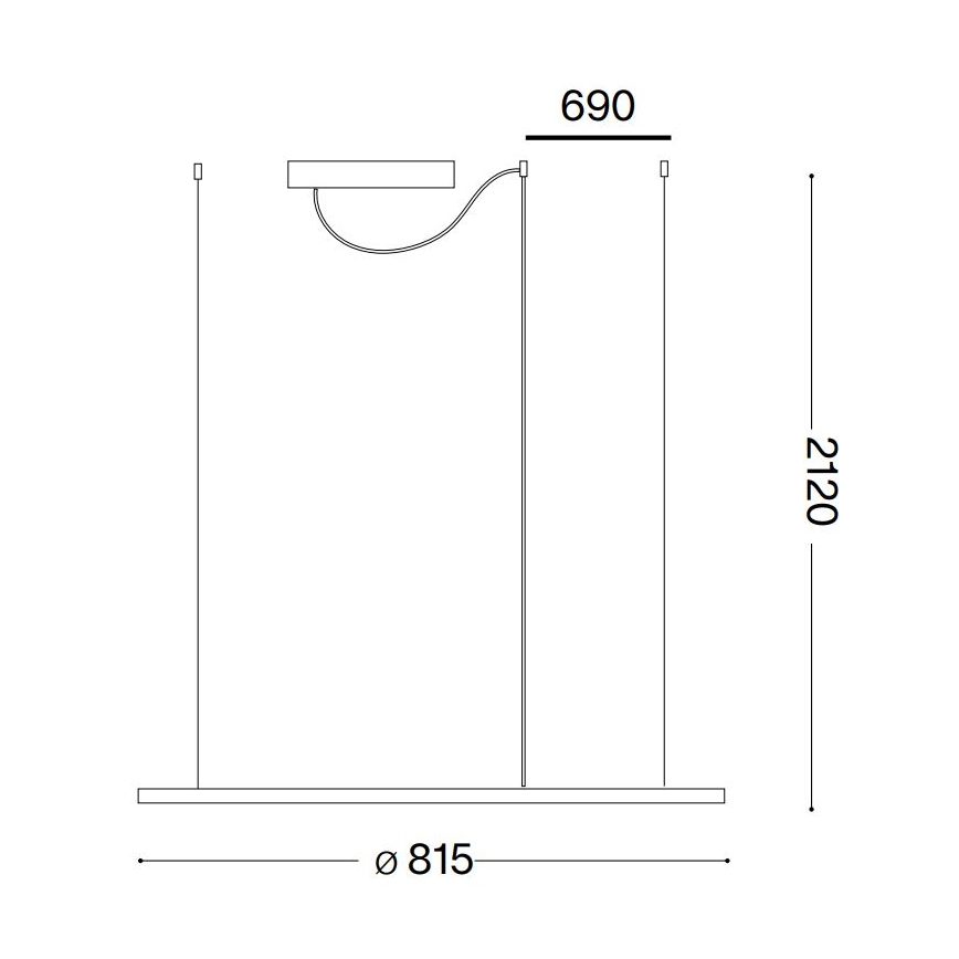 Ideal Lux - Suspension filaire HULAHOOP LED/39W/230V 3000K d. 81,5 cm CRI 90 blanc