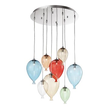 Ideal Lux - Suspension filaire LED CLOWN 8xG9/3W/230V d. 50 cm coloré
