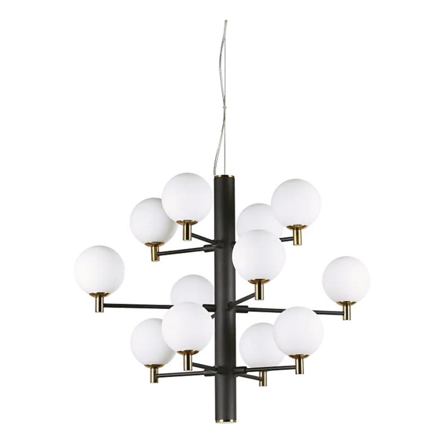 Ideal Lux - Suspension filaire LED COPERNICO 12xG9/3W/230V d. 71 cm noir